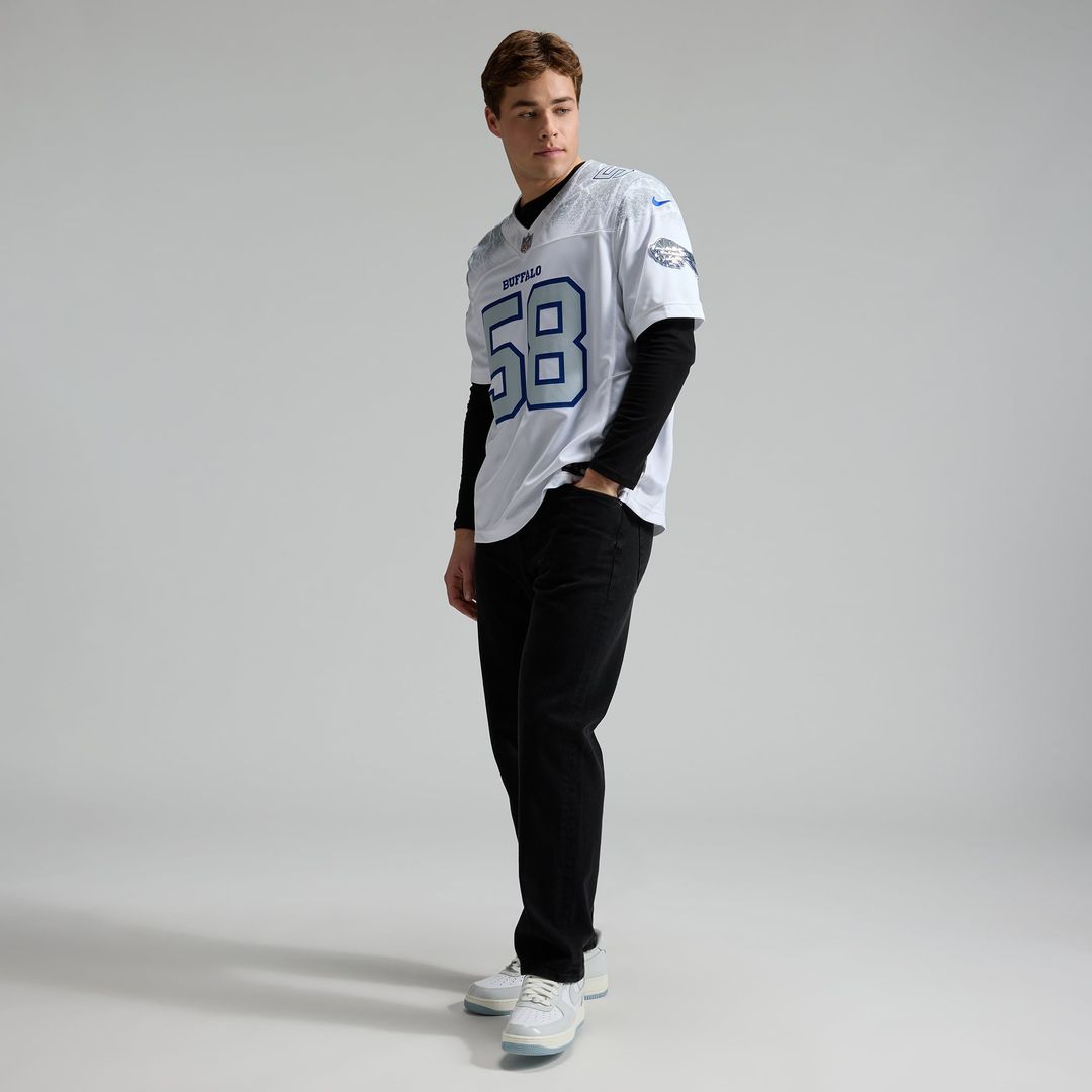 Men's Buffalo Bills Matt Milano Nike White Rivalries Collection Stitched Limited Jersey