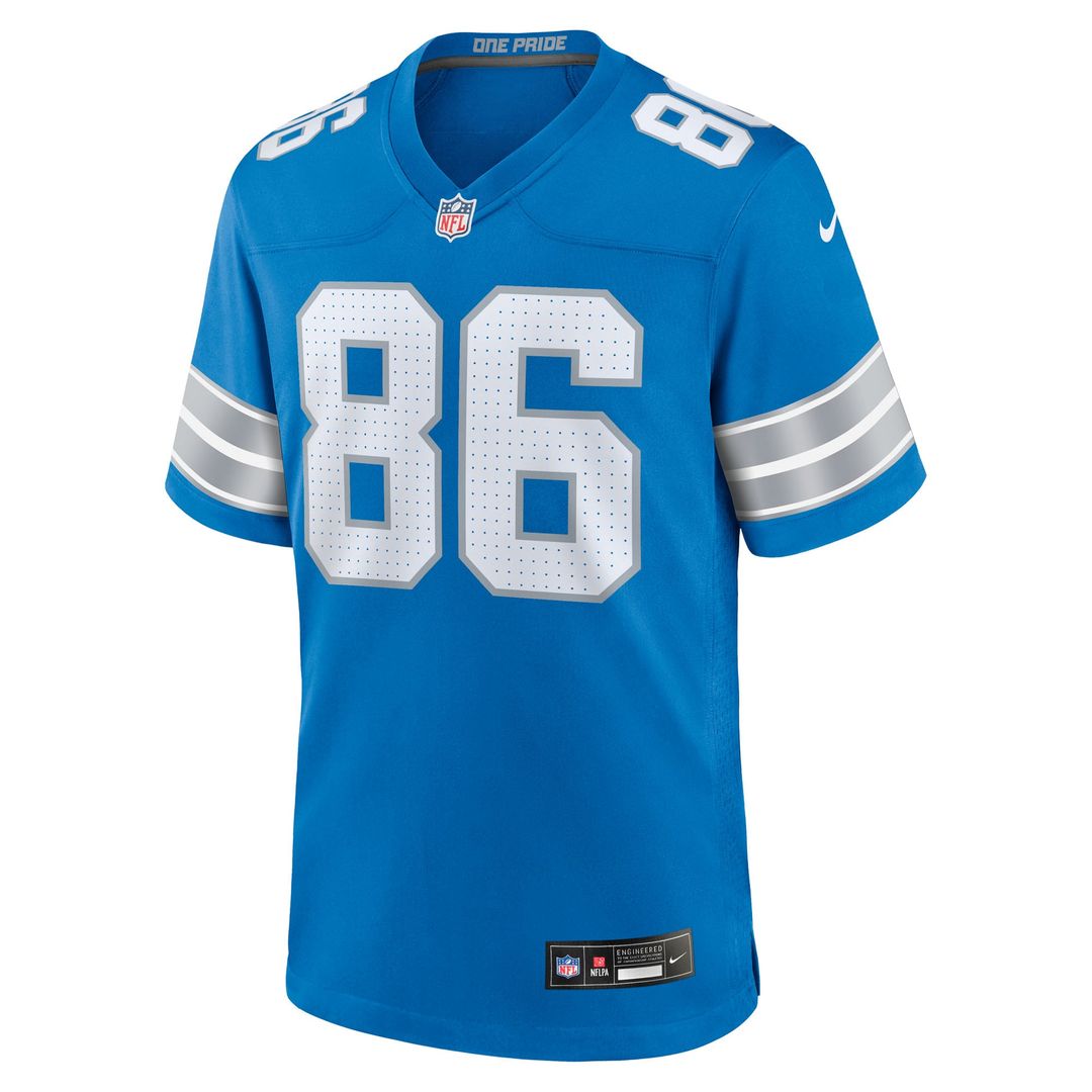 Men's Detroit Lions Anthony Firkser Nike  Blue Team Game Jersey