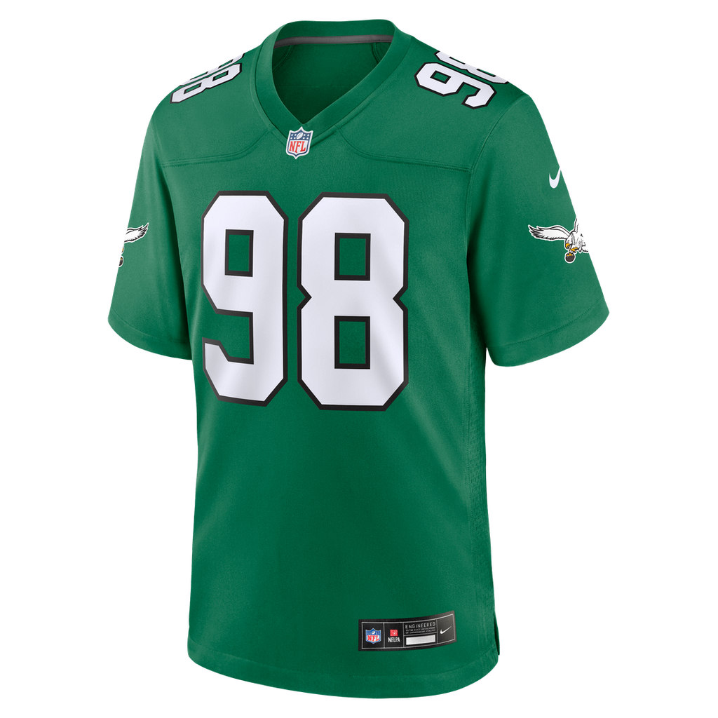 Men's Philadelphia Eagles Jalen Carter Nike White Game Jersey