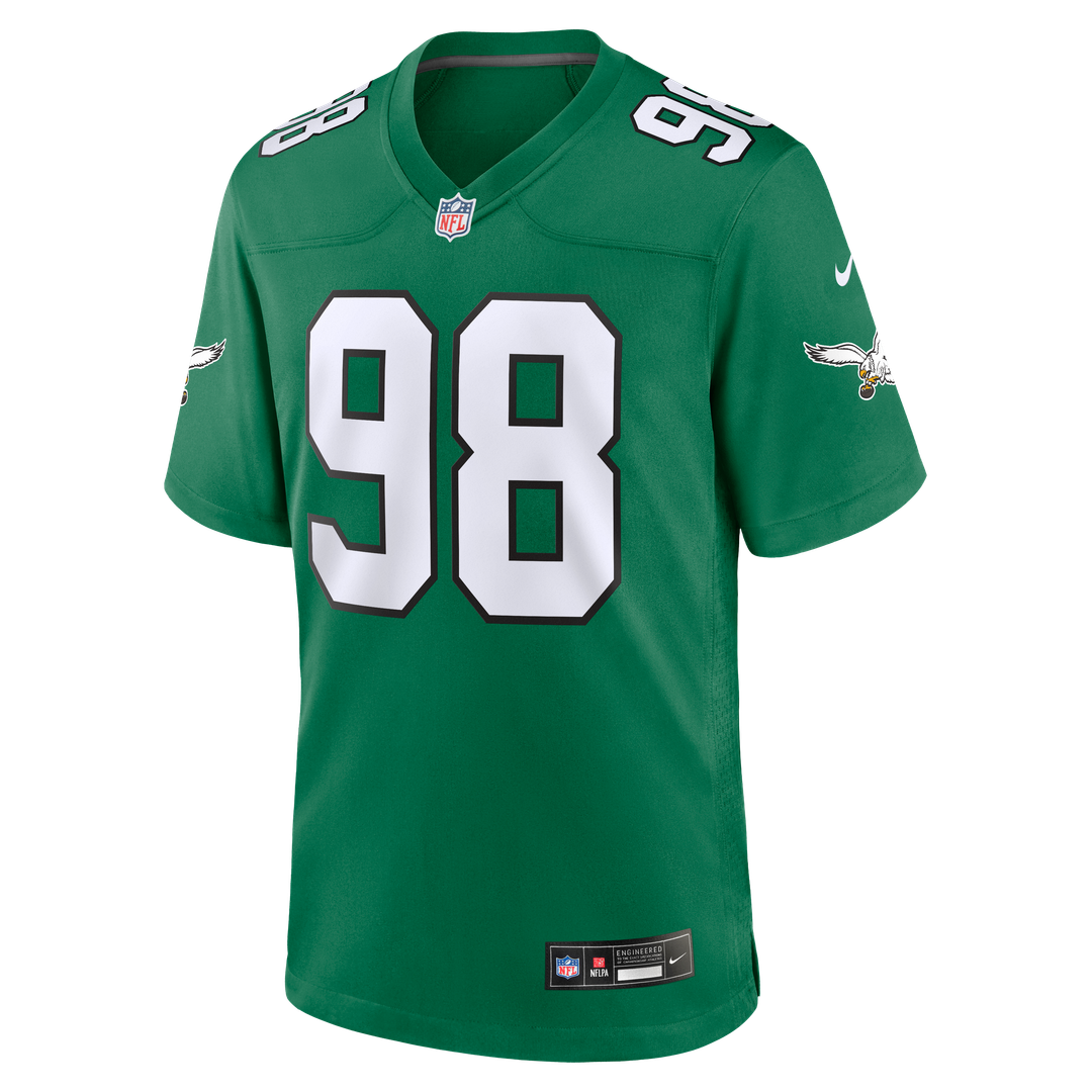 Men's Philadelphia Eagles Jalen Carter Nike White Game Jersey