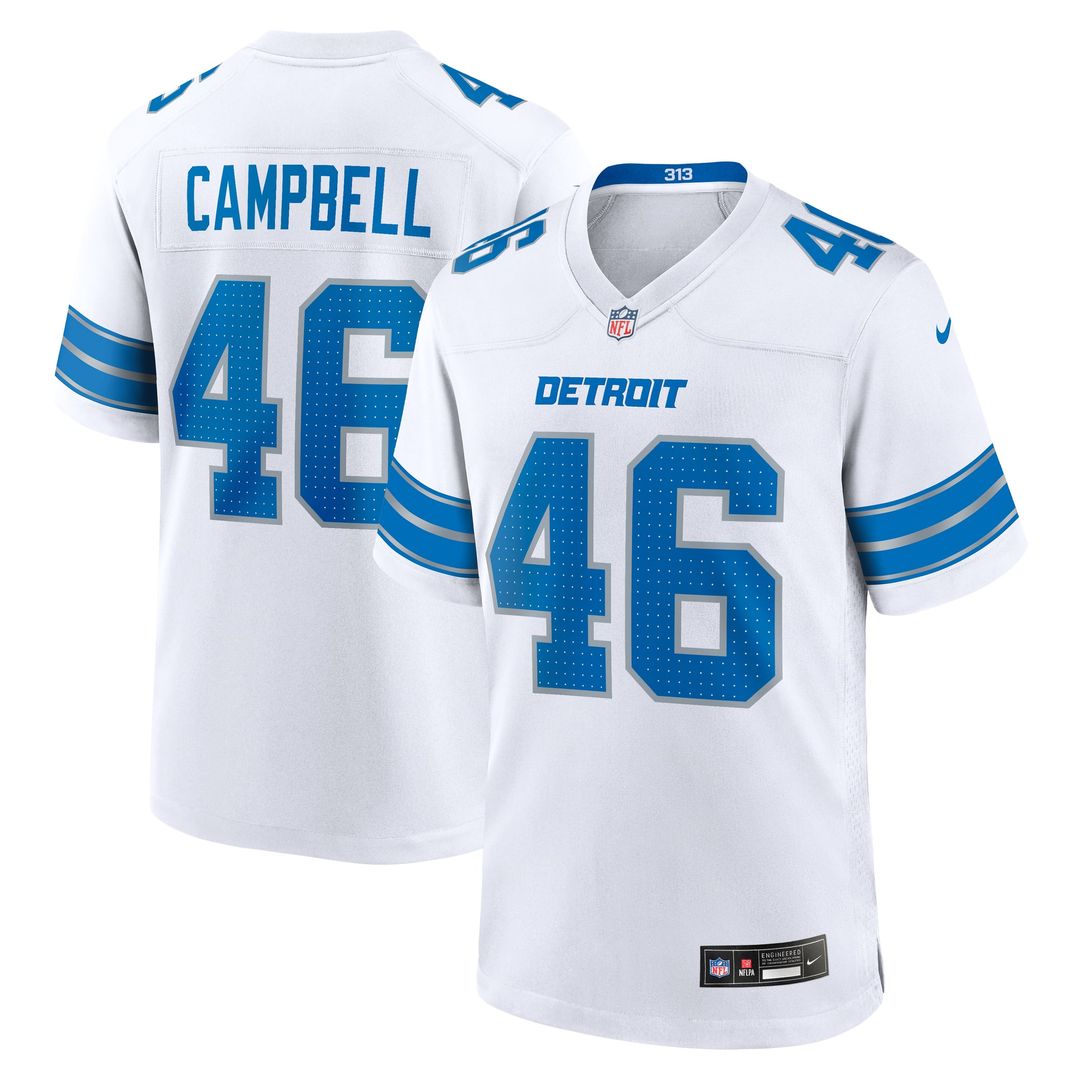 Men's Detroit Lions Jack Campbell Nike Black 2nd Alternate Game Jersey