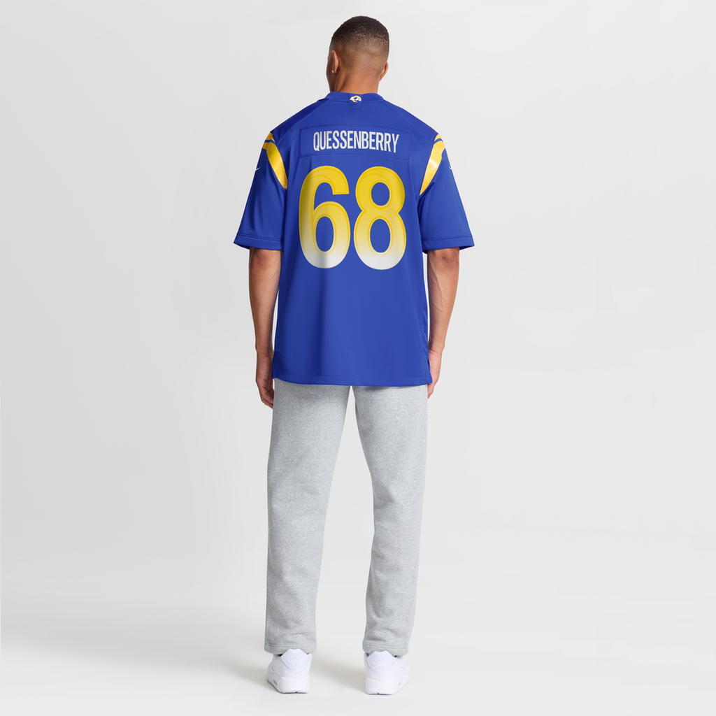 Men's Los Angeles Rams David Quessenberry Nike  Royal Team Game Jersey