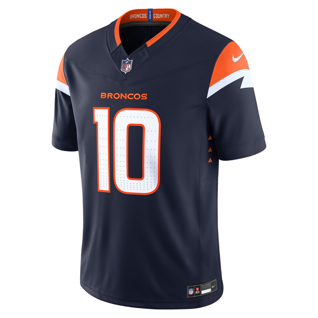 Men's Denver Broncos Bo Nix Nike Orange Alternate Mile High Collection 1977 Throwback Vapor F.U.S.E. Stitched Limited Jersey