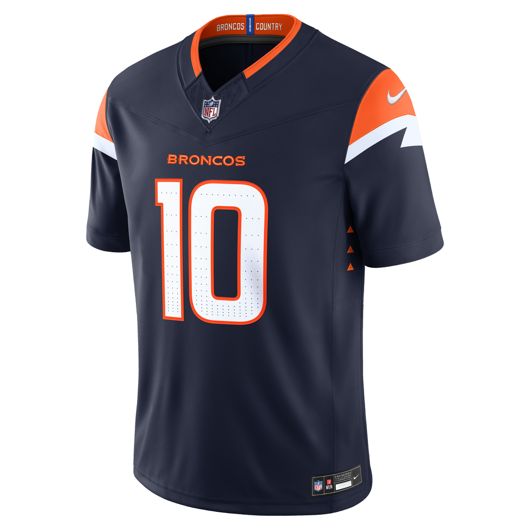 Men's Denver Broncos Bo Nix Nike Orange Alternate Mile High Collection 1977 Throwback Vapor F.U.S.E. Stitched Limited Jersey