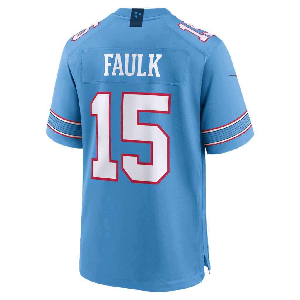 Men's Tennessee Titans Keldric Faulk Nike Light Blue Team Game Jersey