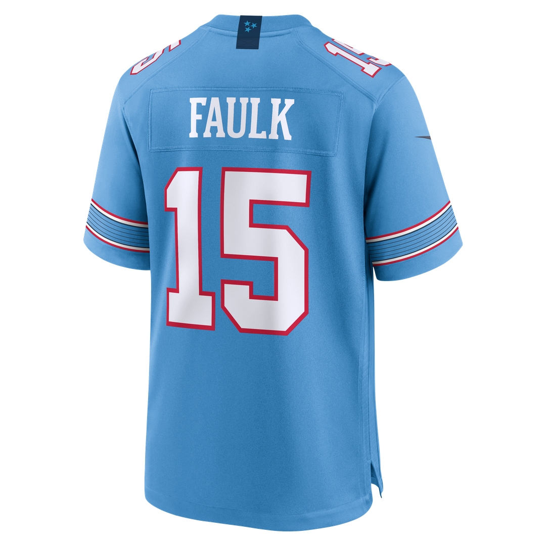 Men's Tennessee Titans Keldric Faulk Nike Light Blue Team Game Jersey