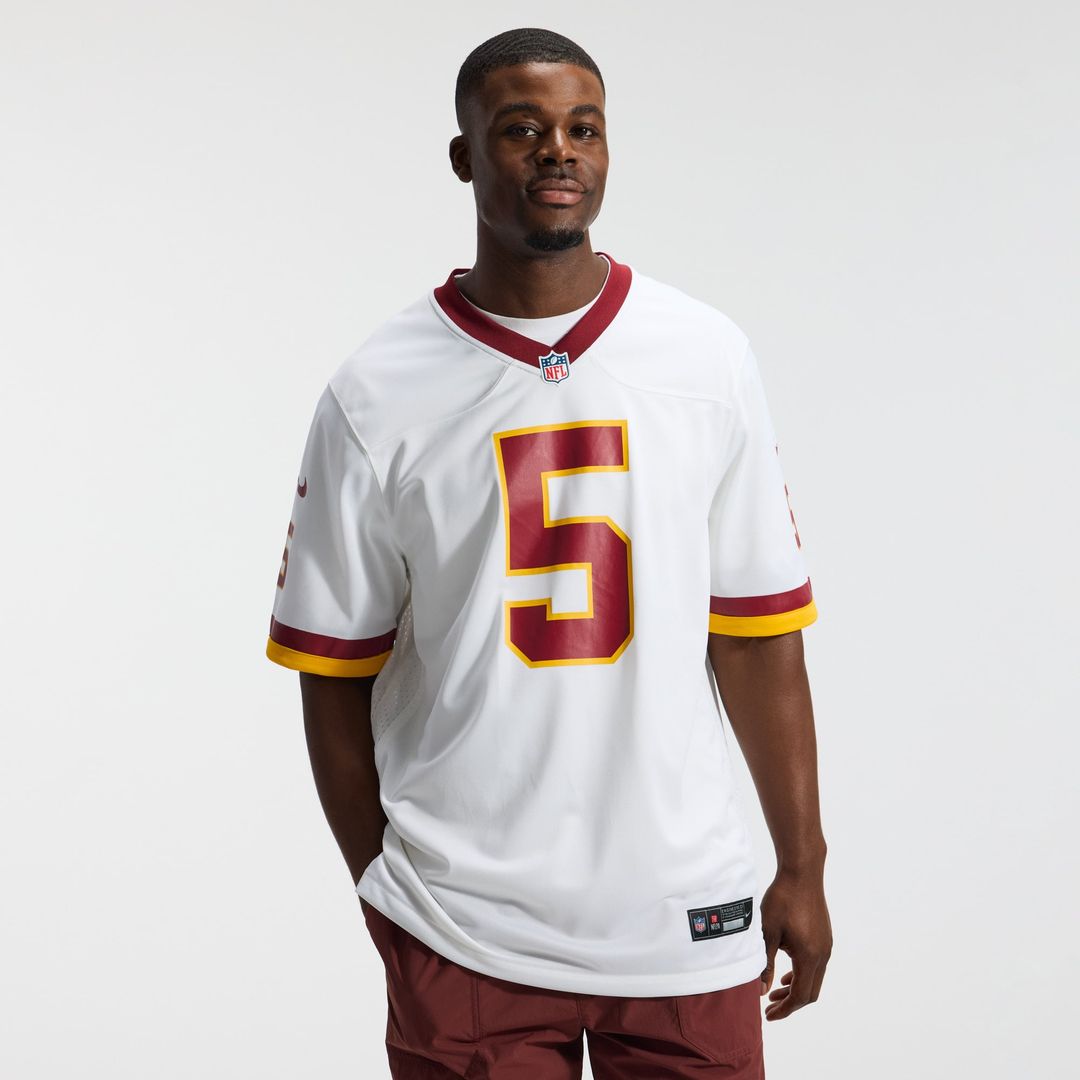 Men's Washington Commanders Jayden Daniels Nike White Game Super Bowl Era Jersey