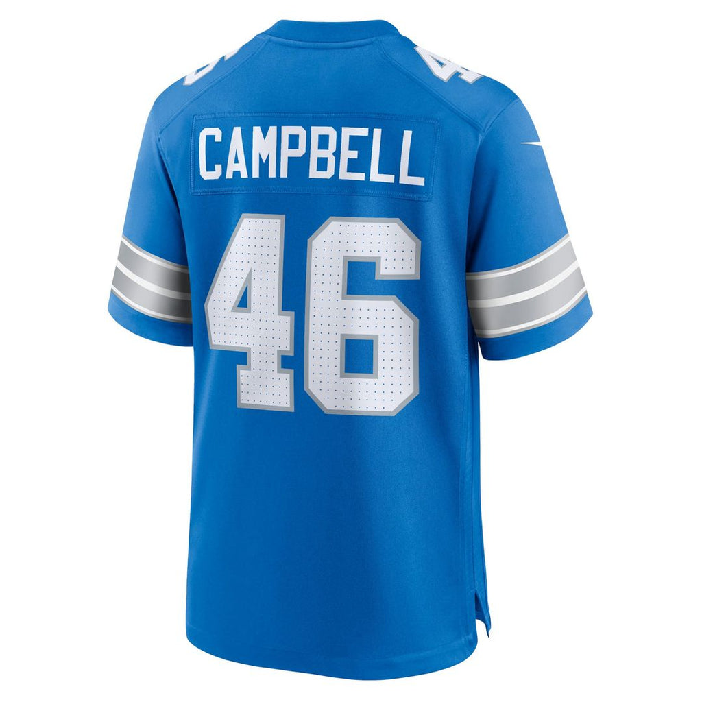 Men's Detroit Lions Jack Campbell Nike Black 2nd Alternate Game Jersey
