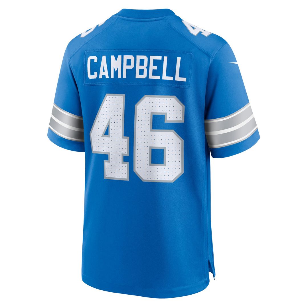 Men's Detroit Lions Jack Campbell Nike Black 2nd Alternate Game Jersey