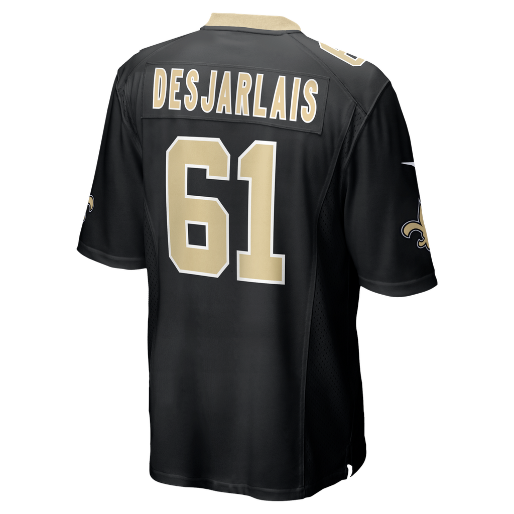 Men's New Orleans Saints Drew Desjarlais Nike Black Game Player Jersey