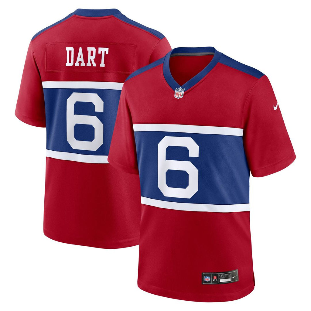 Men's New York Giants Jaxson Dart Nike Red Alternate Century Red Game Jersey
