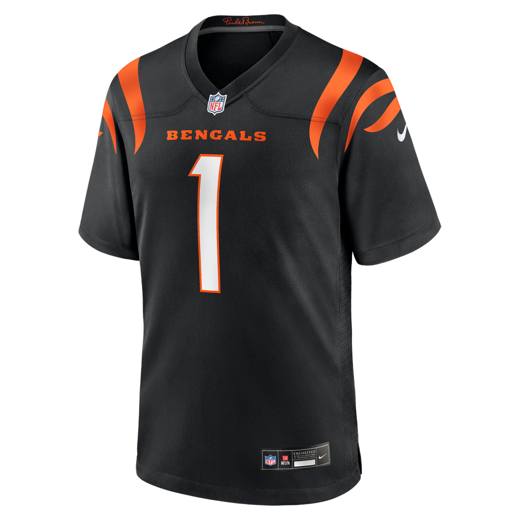 Men's Cincinnati Bengals Number 1 Dad Nike Black Game Jersey