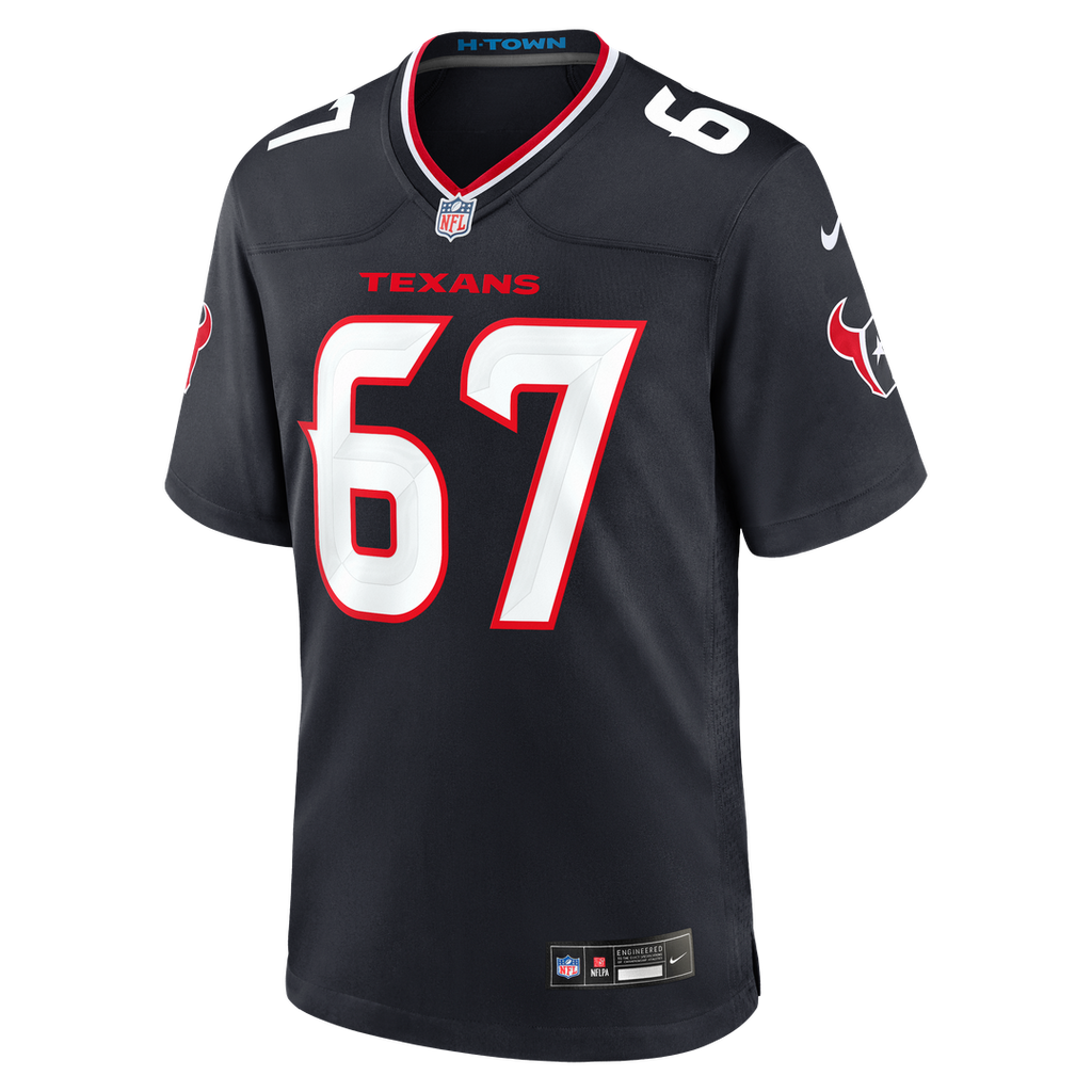 Men's Houston Texans Evan Brown Nike  Navy Team Game Jersey
