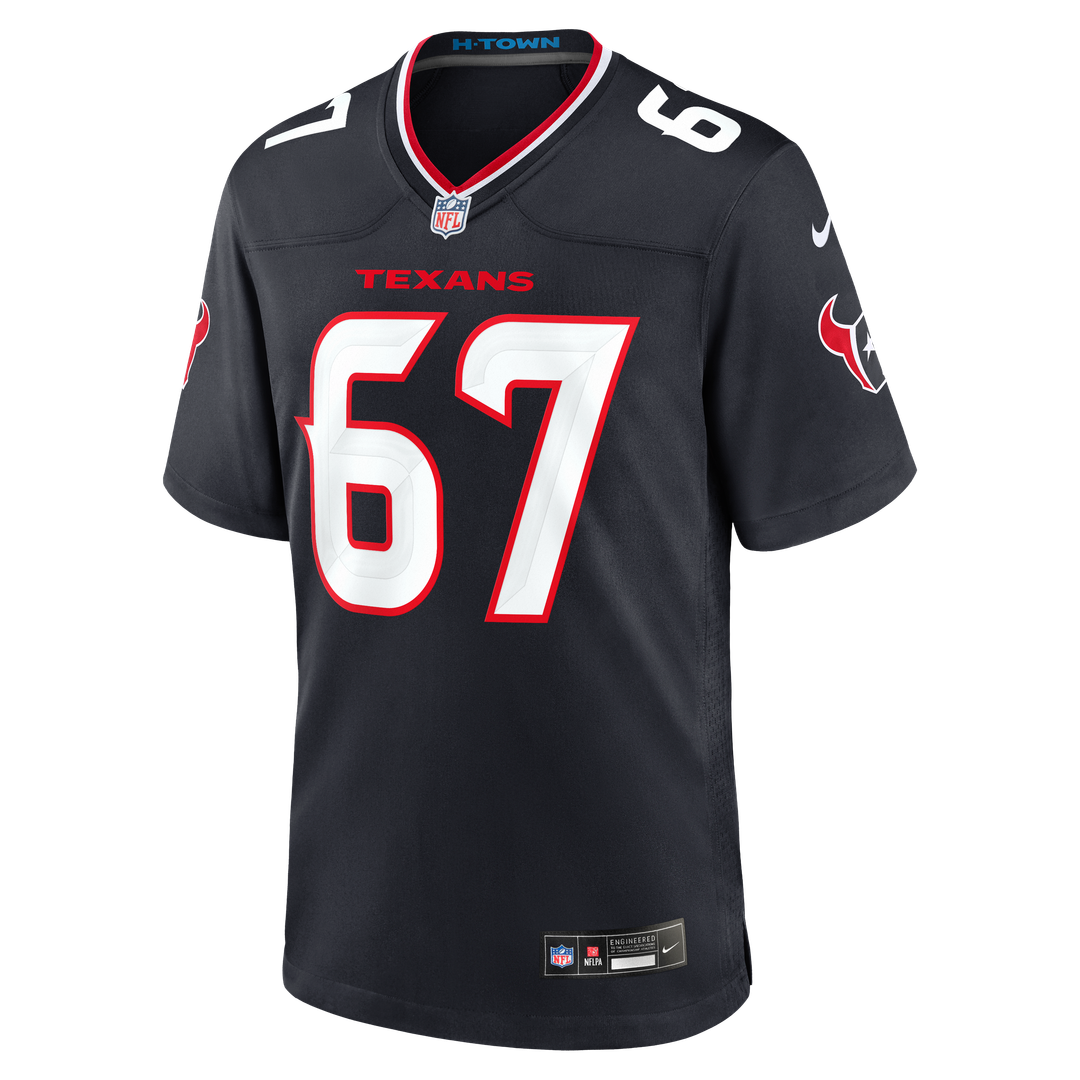 Men's Houston Texans Evan Brown Nike  Navy Team Game Jersey