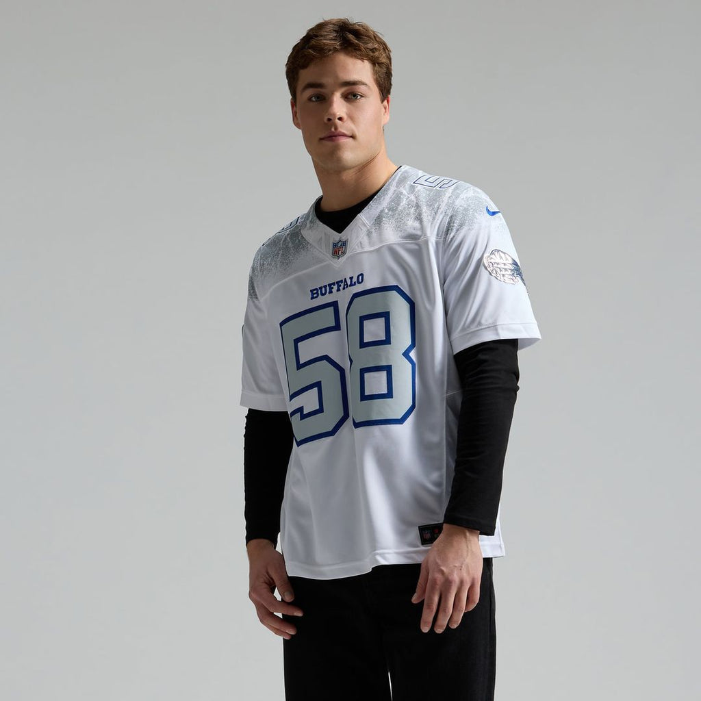 Men's Buffalo Bills Matt Milano Nike White Rivalries Collection Stitched Limited Jersey