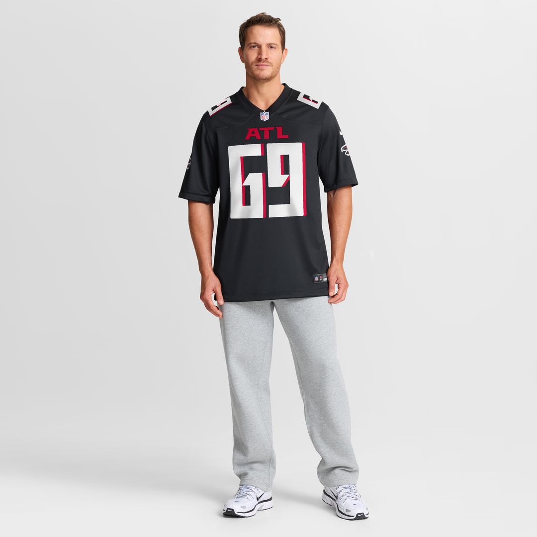 Men's Atlanta Falcons Jack Nelson Nike  Black Team Game Jersey