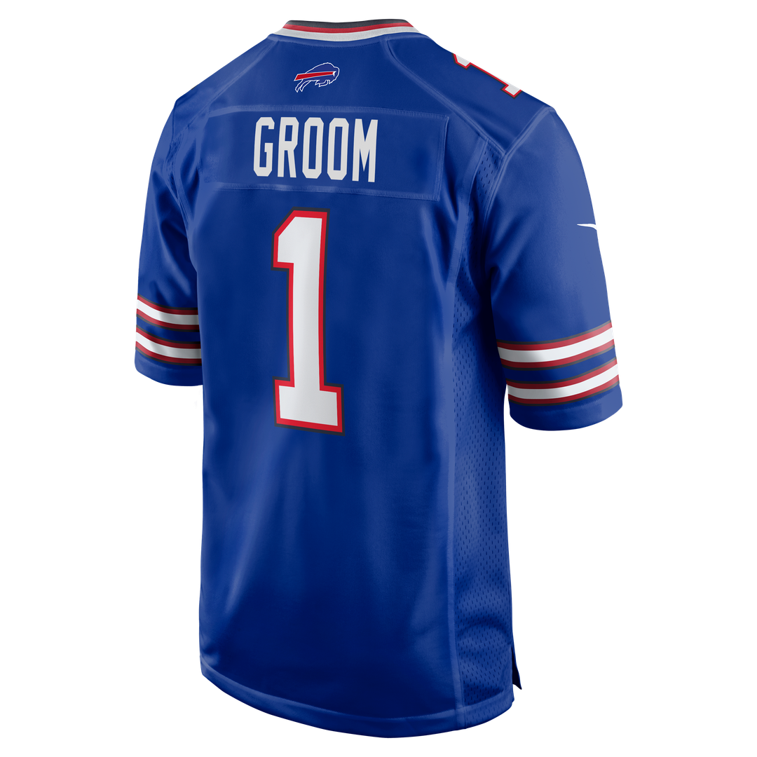 Men's Buffalo Bills Number 1 Groom Nike Royal Game Jersey