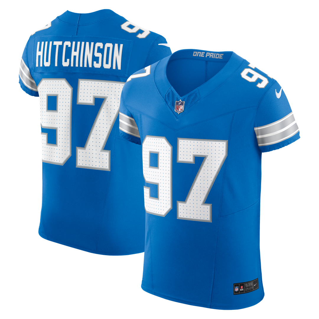 Men's Detroit Lions Aidan Hutchinson Nike Black Alternate Vapor F.U.S.E. Elite Jersey
