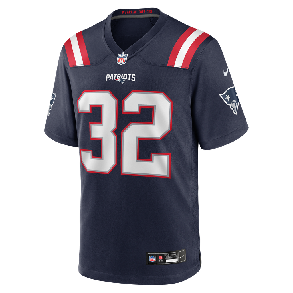 Men's New England Patriots TreVeyon Henderson Nike Navy 2025 NFL Draft Game Jersey