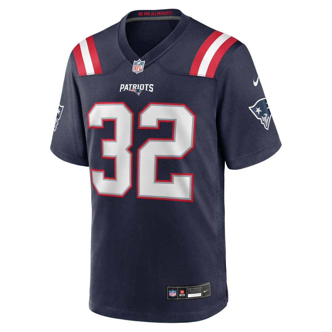 Men's New England Patriots TreVeyon Henderson Nike Navy 2025 NFL Draft Game Jersey
