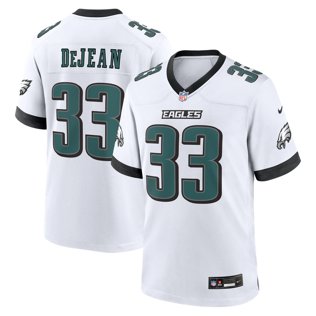 Men's Philadelphia Eagles Cooper DeJean Nike  White Game Jersey
