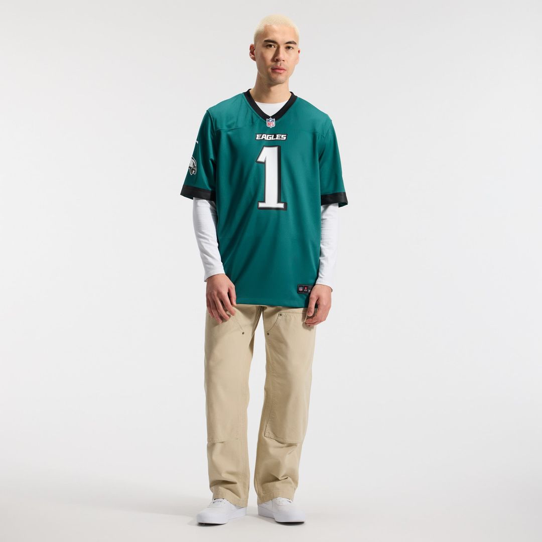 Men's Philadelphia Eagles Jalen Hurts Nike  Midnight Green Team Game Jersey