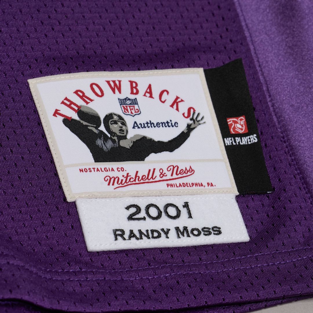 Men's Minnesota Vikings Randy Moss Mitchell & Ness Purple 2001 Authentic Throwback Jersey