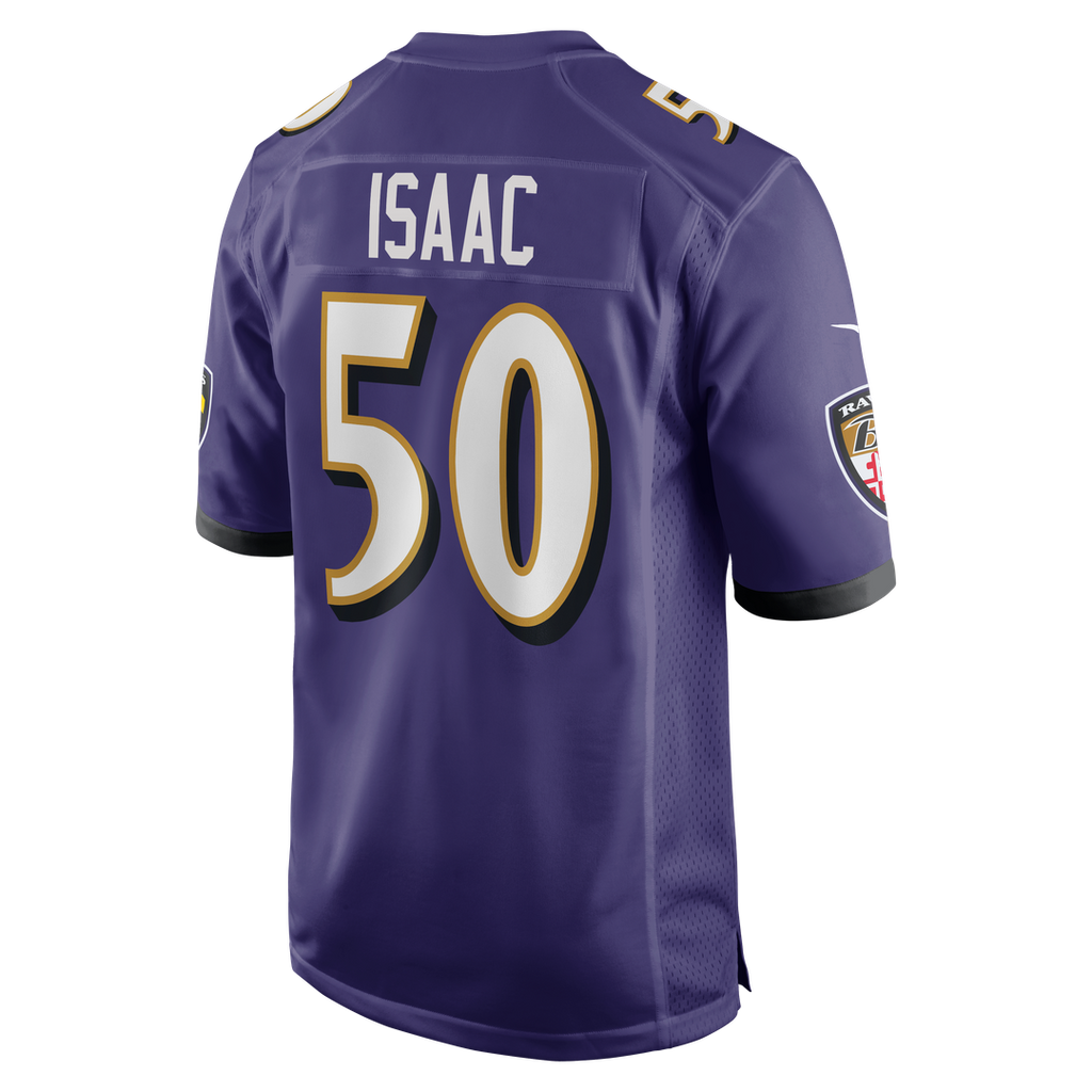 Men's Baltimore Ravens Adisa Isaac Nike  Purple Team Game Jersey