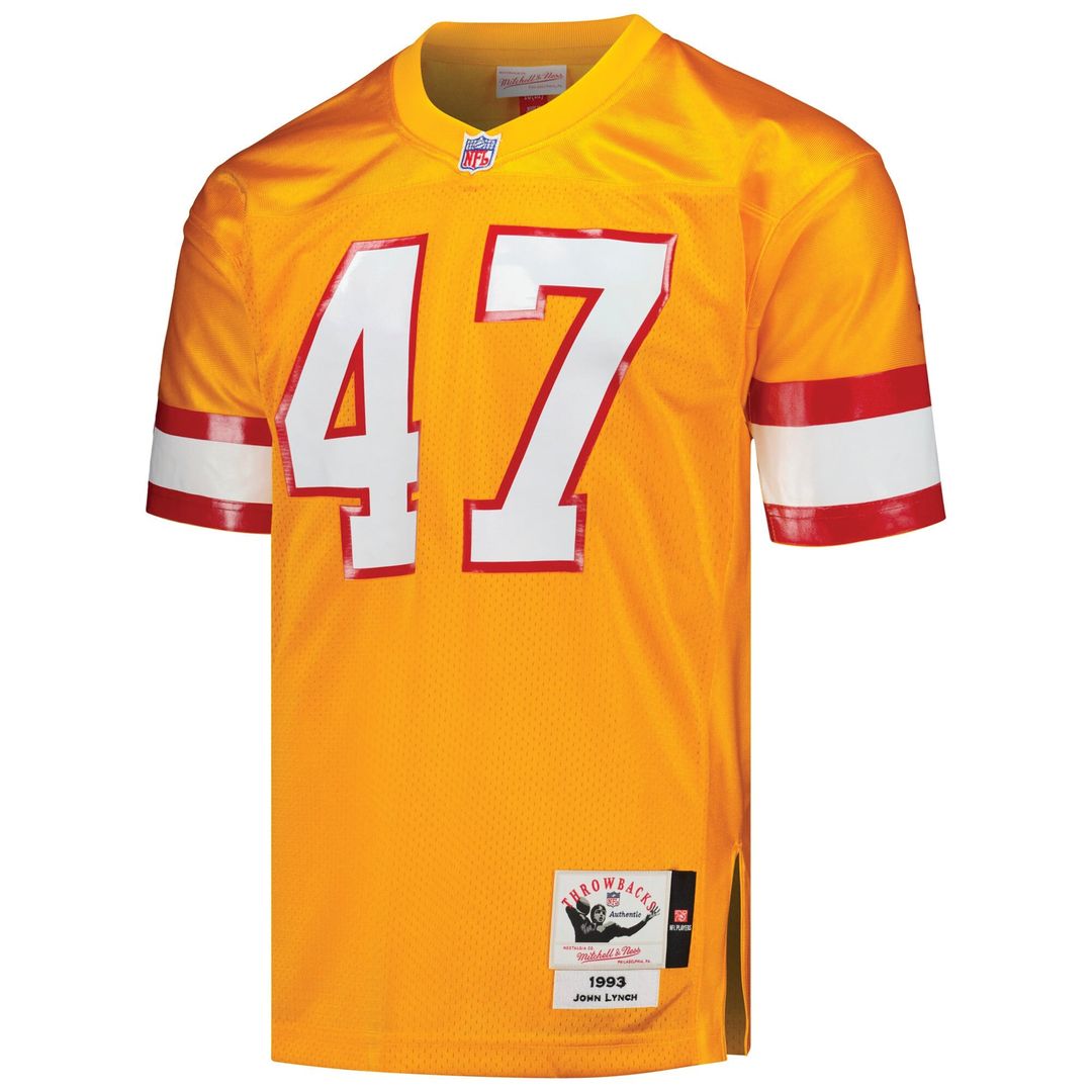 Men's Tampa Bay Buccaneers 1993 John Lynch Mitchell & Ness Orange Authentic Throwback Retired Player Jersey