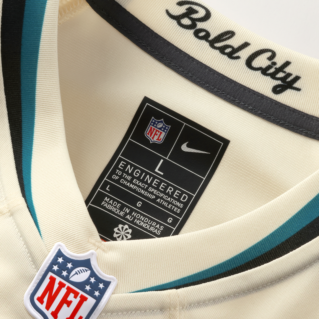 Men's Jacksonville Jaguars Brian Thomas Jr. Nike Natural 2026 Rivalries Collection Game Jersey