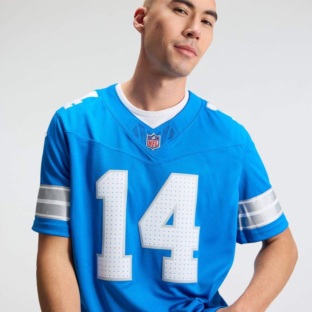 Men's Detroit Lions Amon-Ra St. Brown Nike Blue Team Vapor F.U.S.E. Stitched Limited Jersey