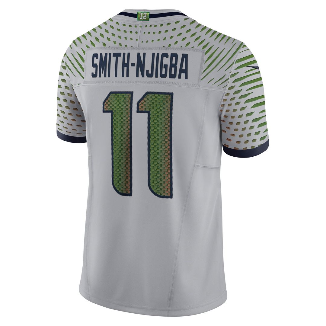 Men's Seattle Seahawks Jaxon Smith-Njigba Nike Gray Rivalries Collection Stitched Limited Jersey