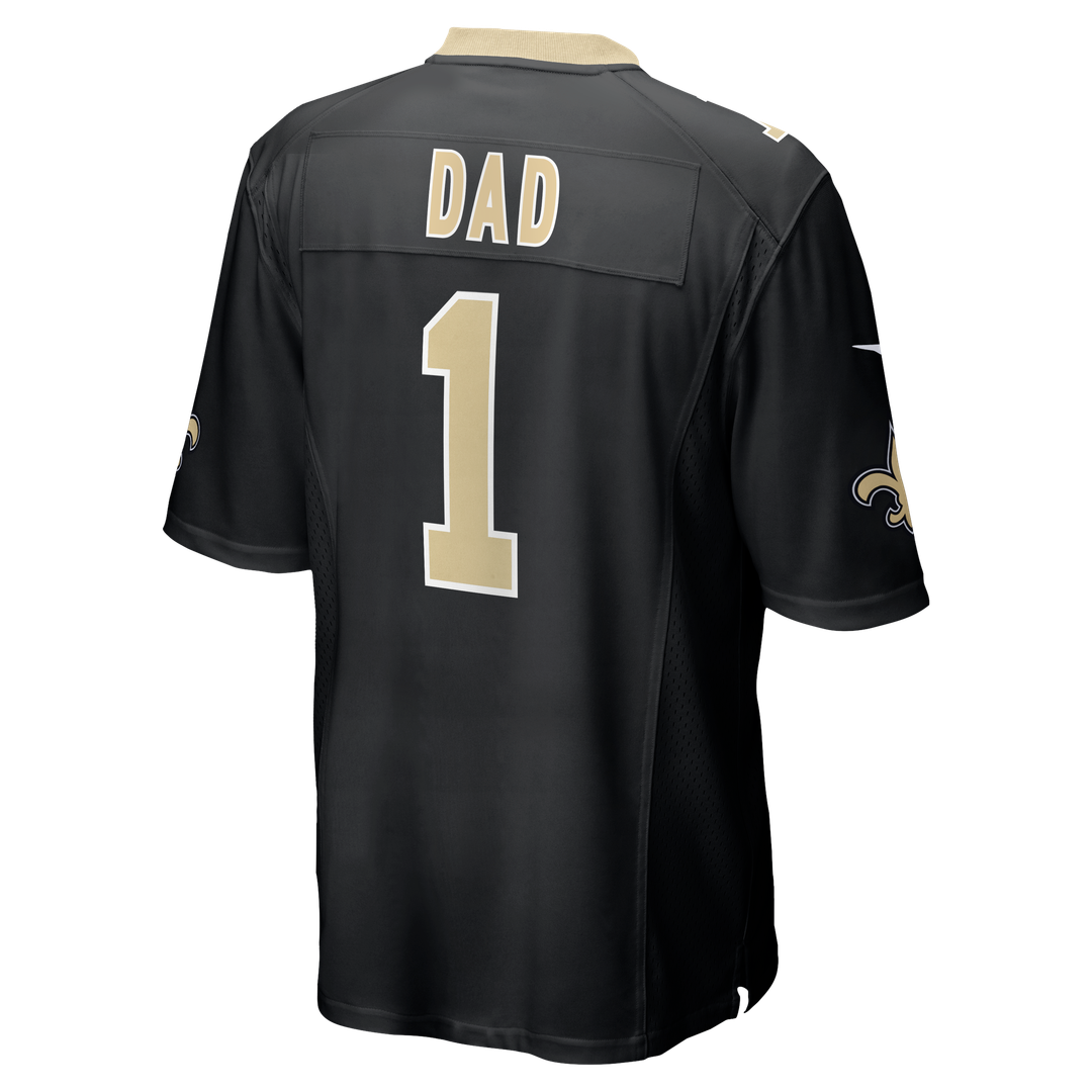 Men's New Orleans Saints Number 1 Dad Nike Black Game Jersey