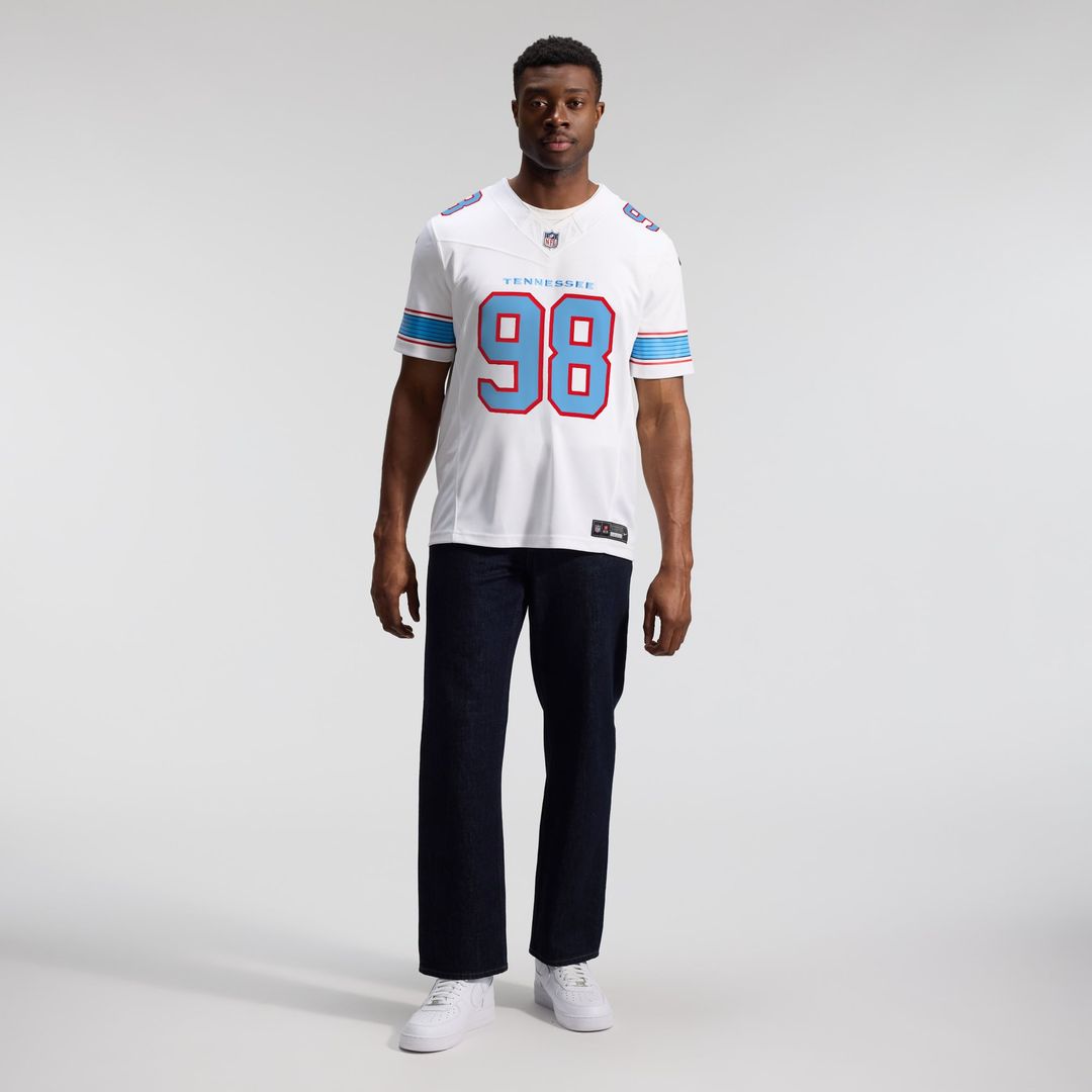 Men's Tennessee Titans Jeffery Simmons Nike Light Blue Team Vapor F.U.S.E. Stitched Limited Jersey