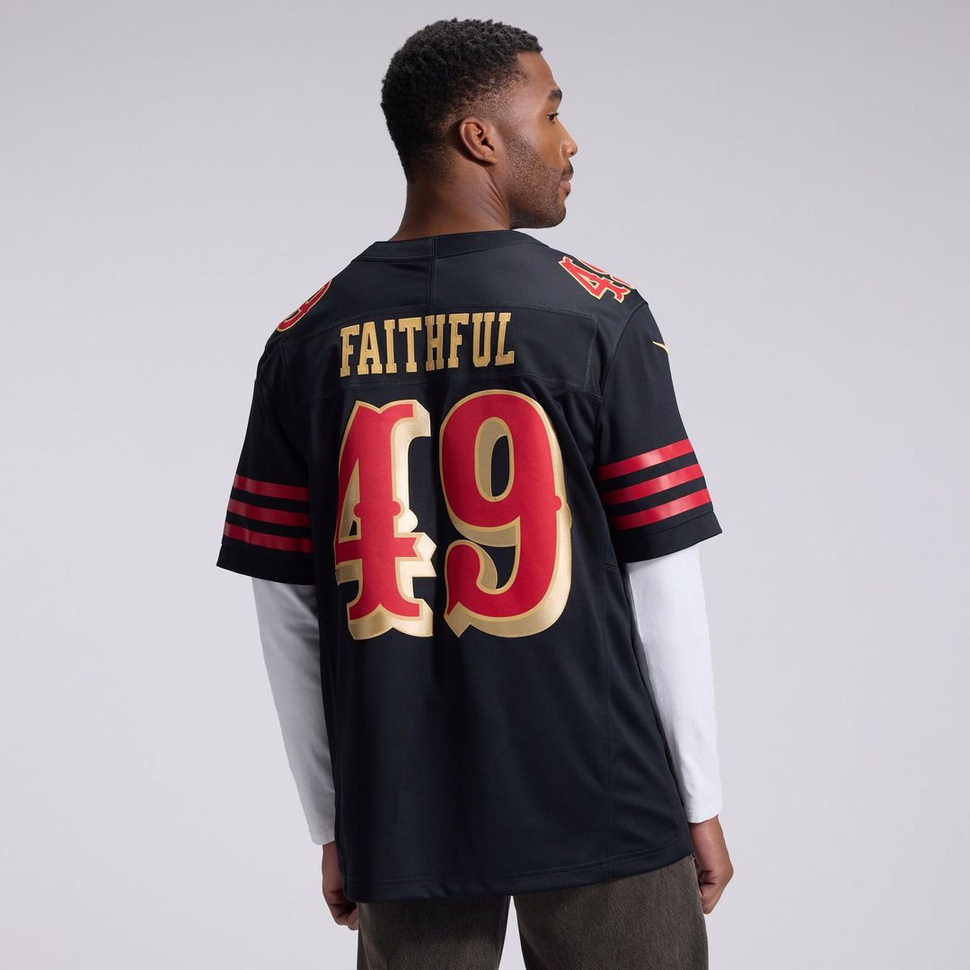 Men's San Francisco 49ers The Faithful Nike Black Rivalries Collection Stitched Limited Jersey