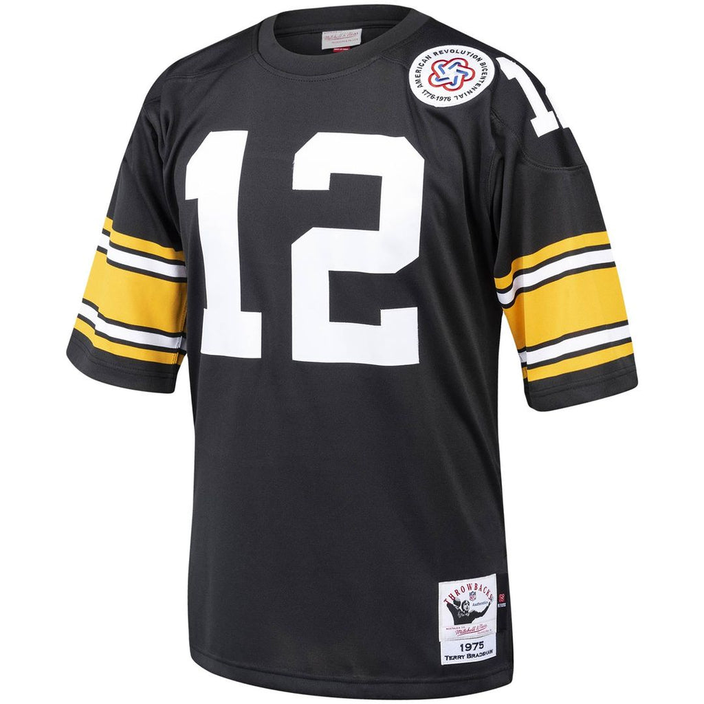 Men's Pittsburgh Steelers Terry Bradshaw Mitchell & Ness Black Authentic Throwback Retired Player Jersey