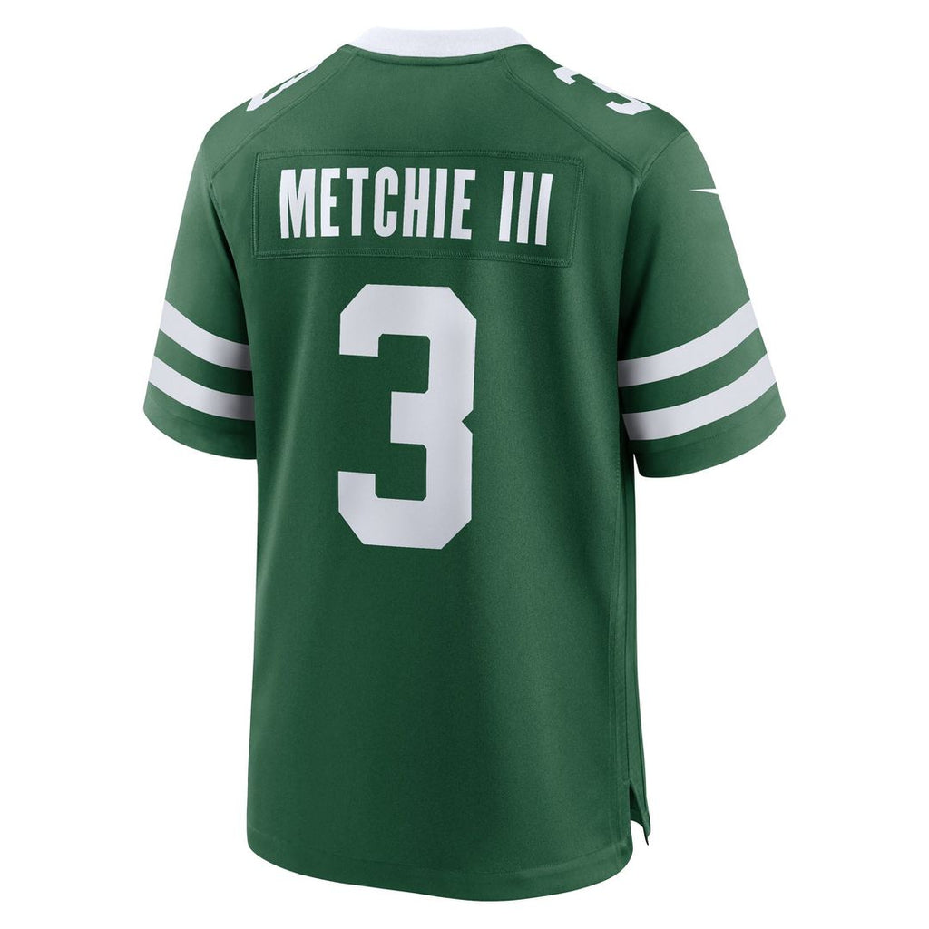 Men's New York Jets John Metchie III Nike Legacy Green Team Game Jersey