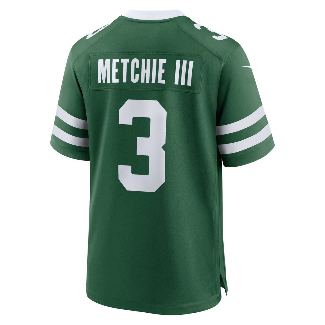 Men's New York Jets John Metchie III Nike Legacy Green Team Game Jersey