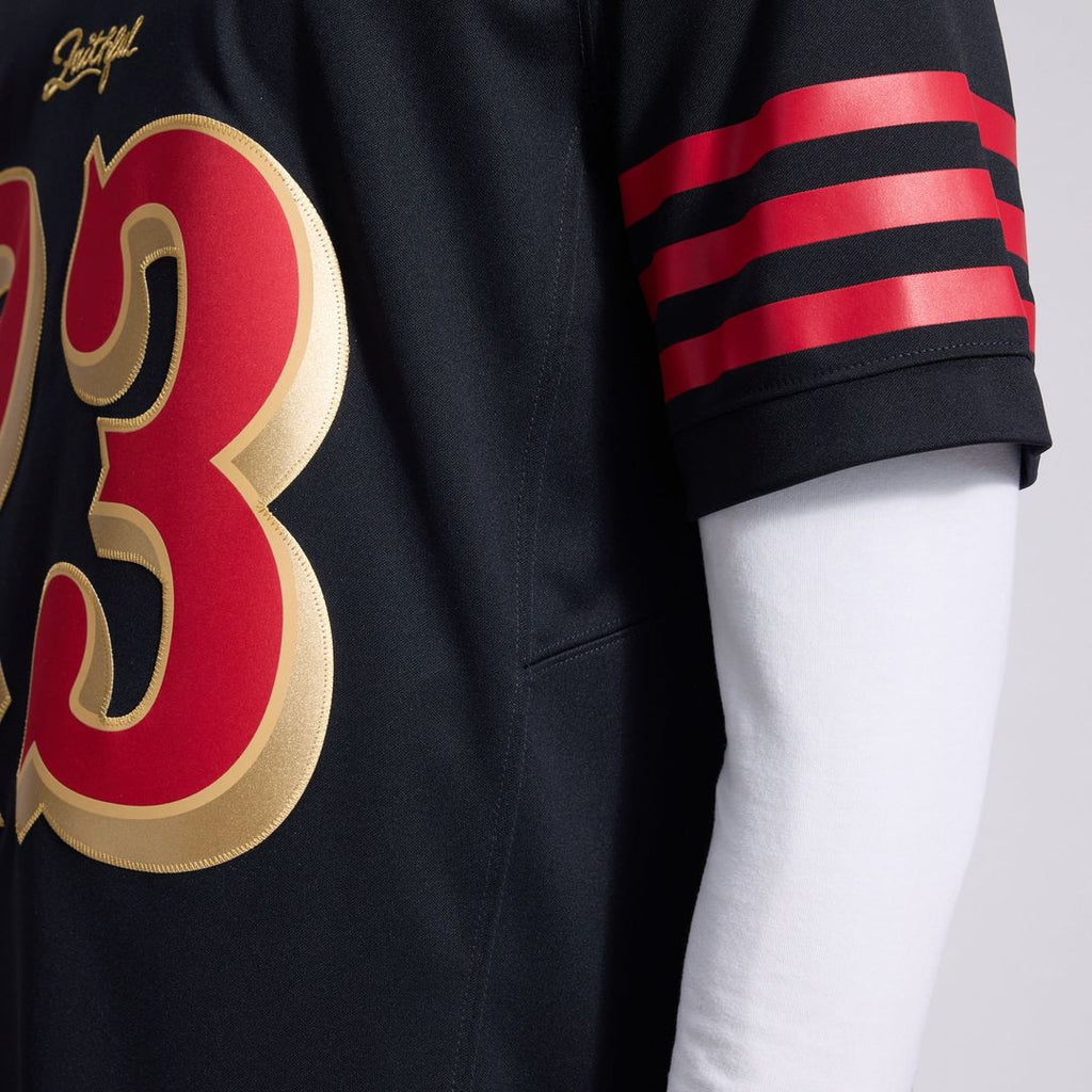Men's San Francisco 49ers Christian McCaffrey Nike Black Rivalries Collection Stitched Limited Jersey