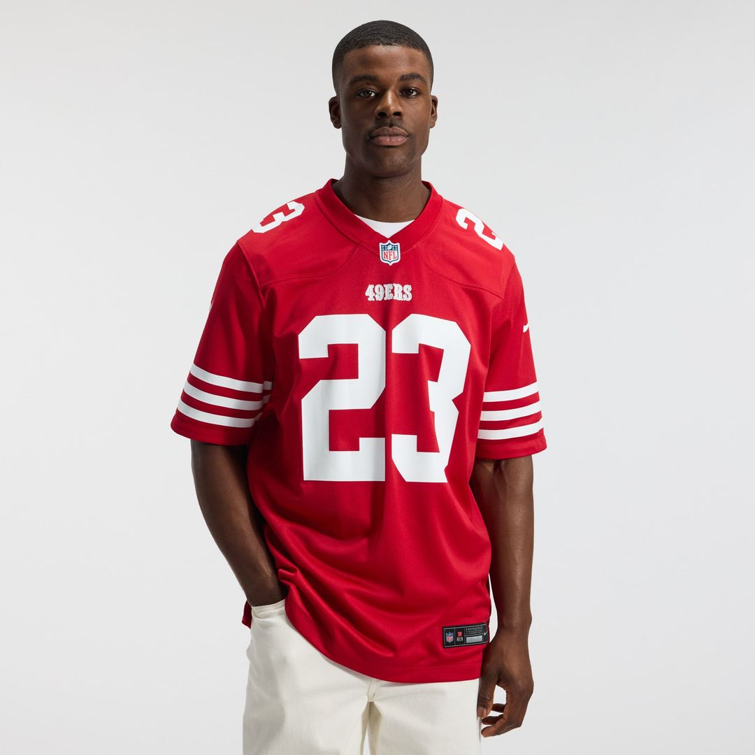 Men's San Francisco 49ers Christian McCaffrey Nike White Game Player Jersey