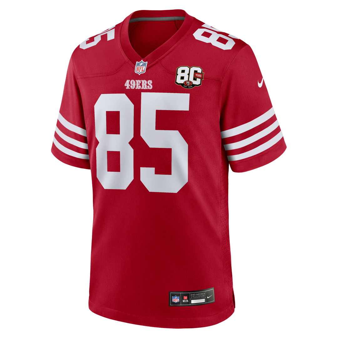 Men's San Francisco 49ers George Kittle Nike Scarlet 80th Anniversary Game Jersey