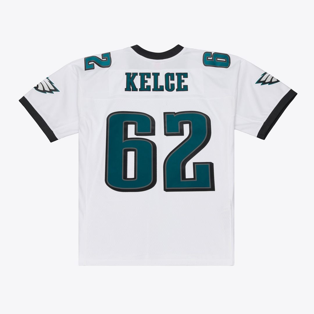 Men's Philadelphia Eagles Jason Kelce Mitchell & Ness White Big & Tall 2011 Legacy Replica Player Jersey