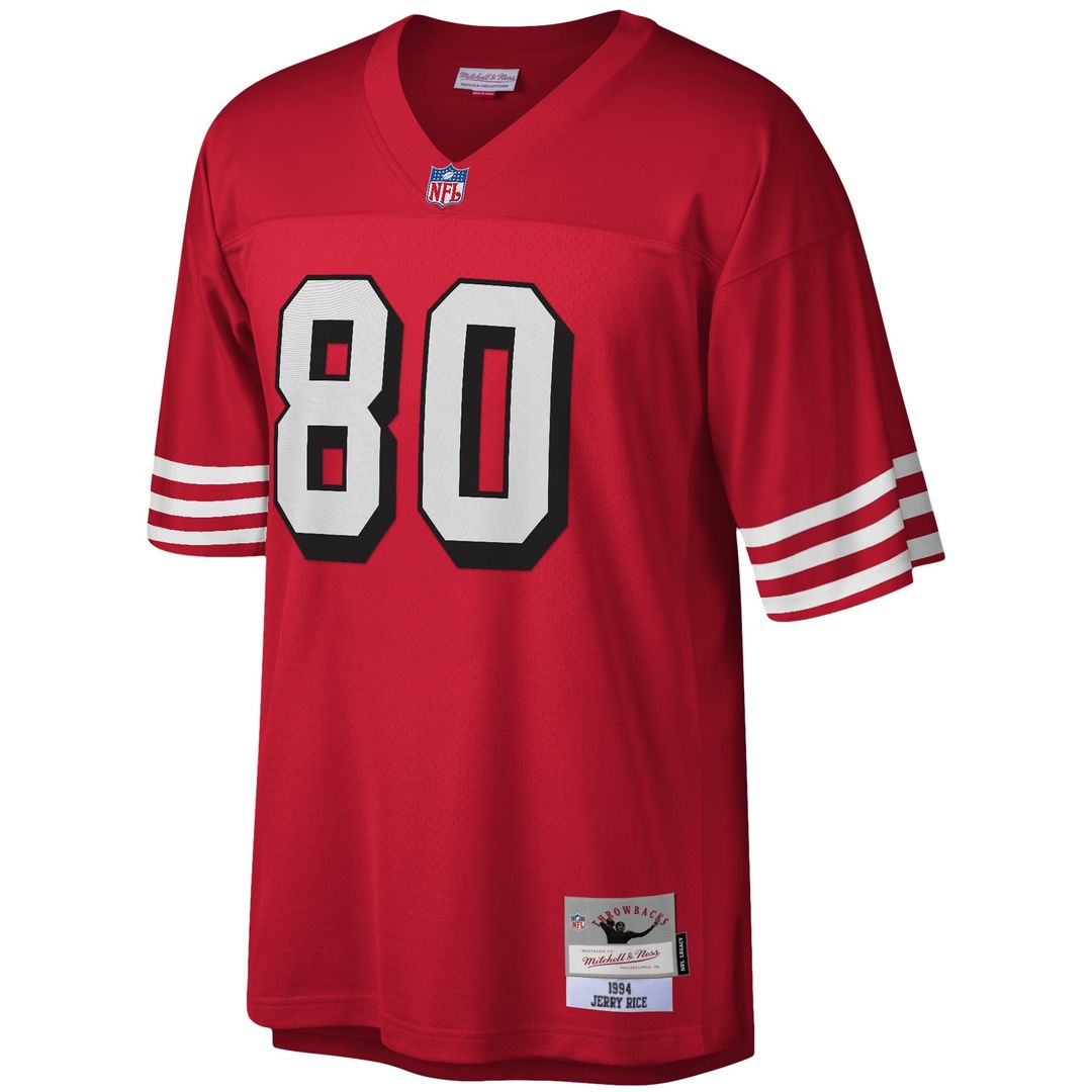 Men's San Francisco 49ers Jerry Rice Mitchell & Ness Scarlet Legacy Replica Jersey