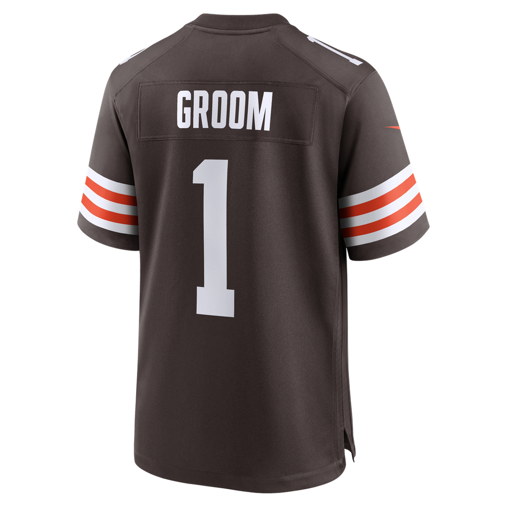 Men's Cleveland Browns Number 1 Groom Nike Brown Game Jersey