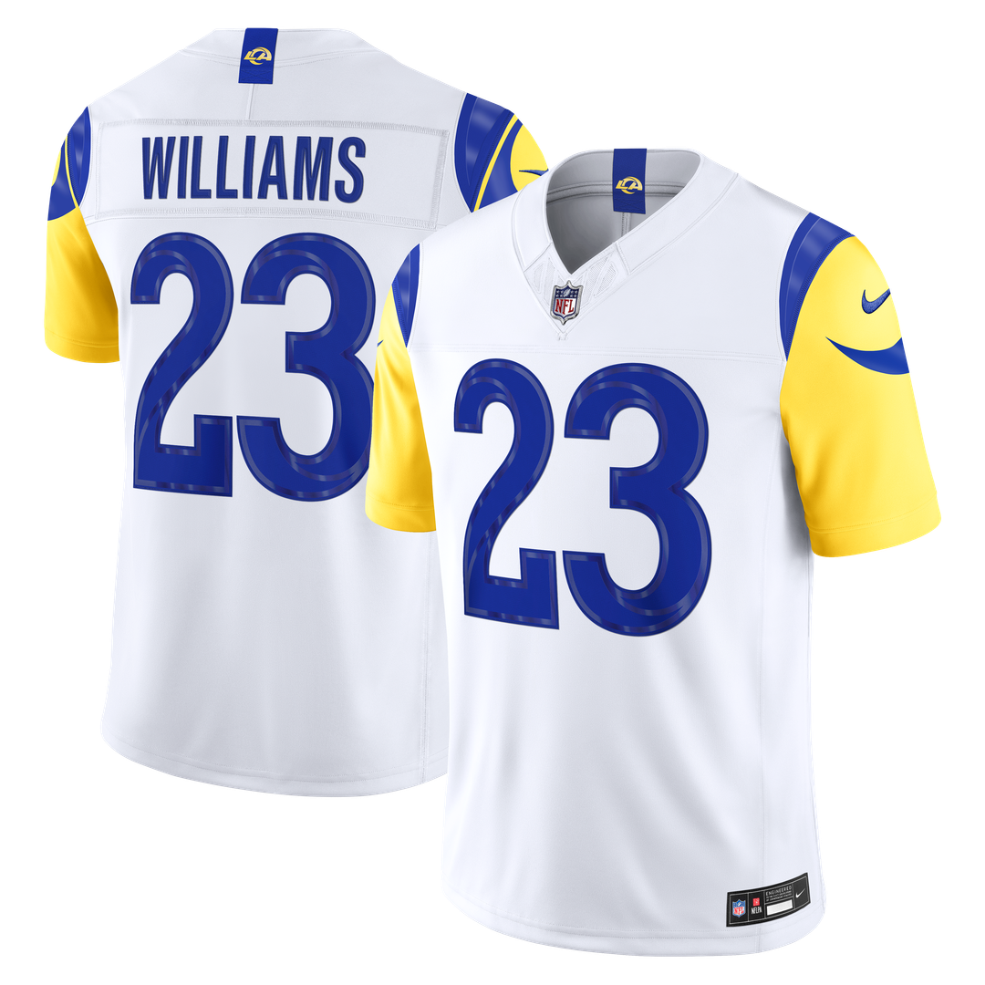 Men's Los Angeles Rams Kyren Williams Nike White Vapor F.U.S.E. Stitched Limited Jersey