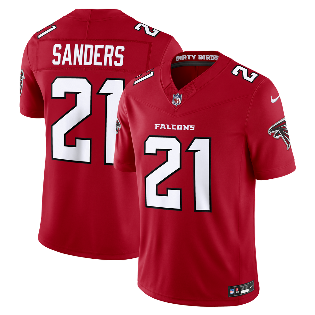 Men's Atlanta Falcons Deion Sanders Nike Red Team  Vapor F.U.S.E. Stitched Retired Limited Jersey