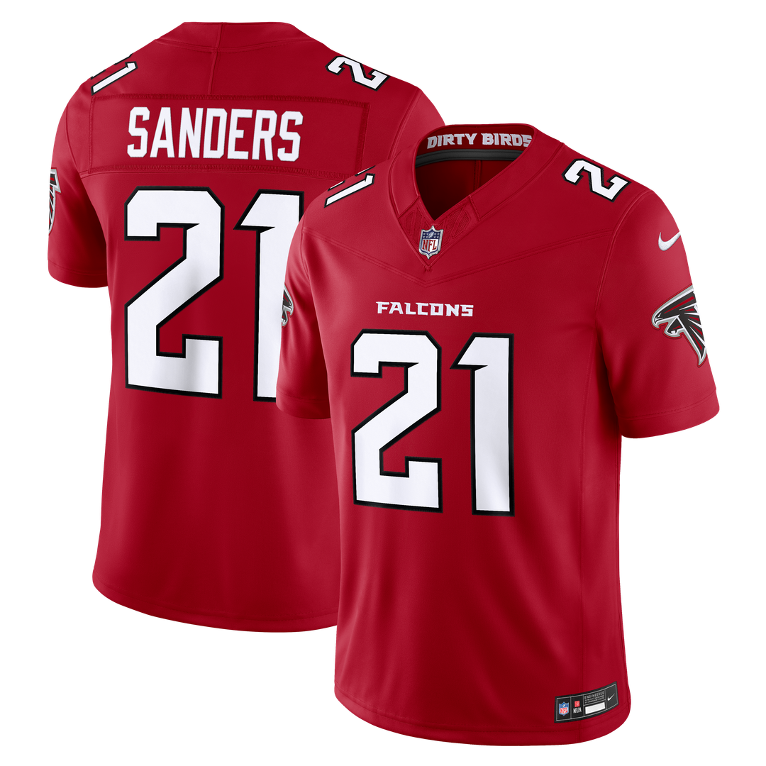 Men's Atlanta Falcons Deion Sanders Nike Red Team  Vapor F.U.S.E. Stitched Retired Limited Jersey