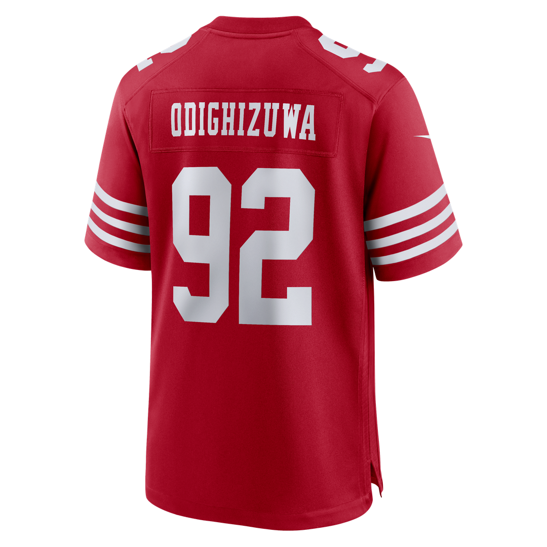 Men's San Francisco 49ers Osa Odighizuwa Nike  Scarlet Team Game Jersey