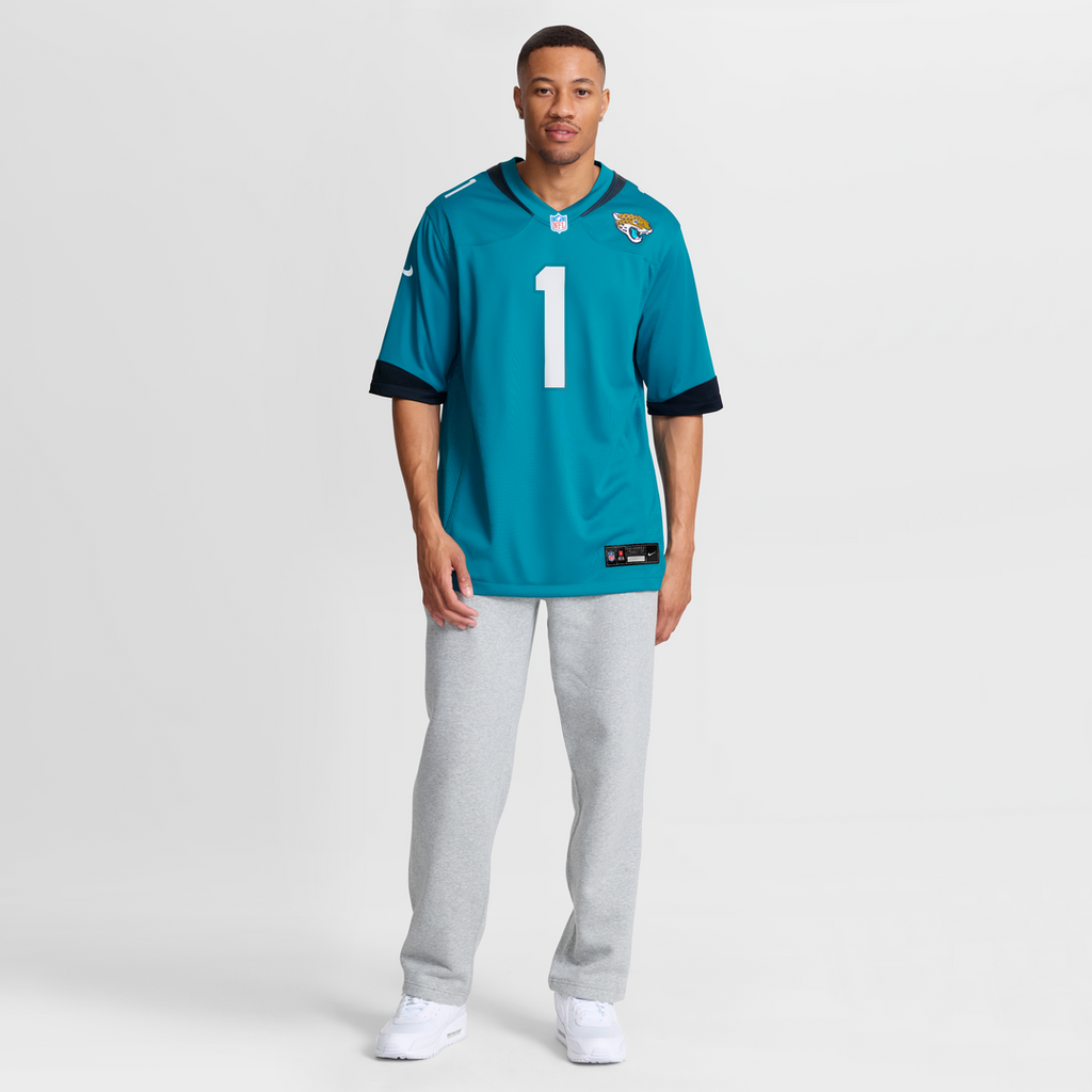 Men's Jacksonville Jaguars Number 1 Groom Nike Teal Game Jersey