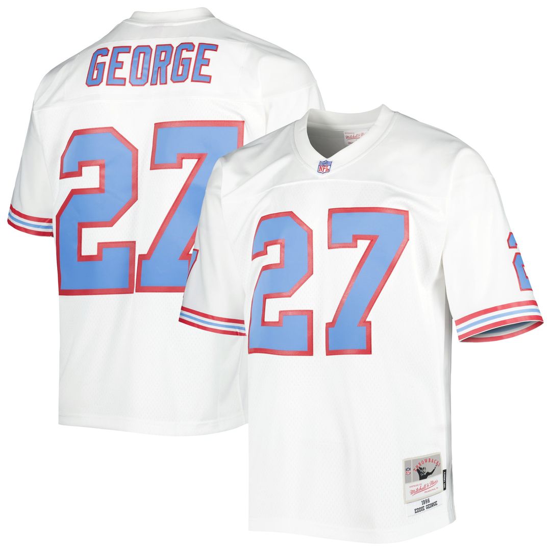 Men's Houston Oilers Eddie George Mitchell & Ness White Legacy Replica Jersey